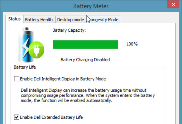 Phần mềm Battery Meter do hãng Dell cung cấp