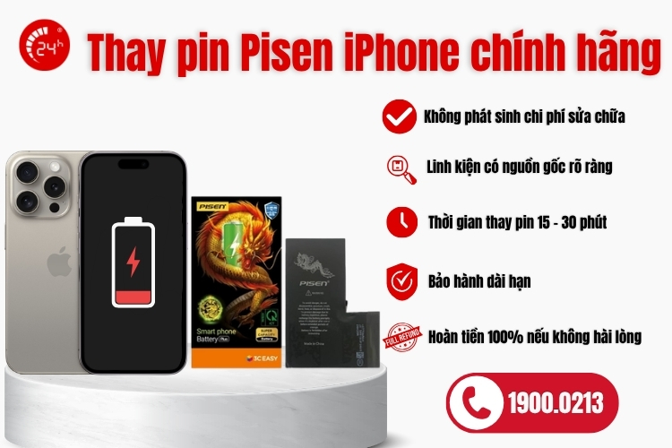 Thay pin iPhone tại Bệnh Viện Điện Thoại, Laptop 24h