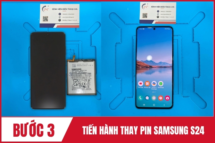 kỹ thuật viên thay pin samsung s24