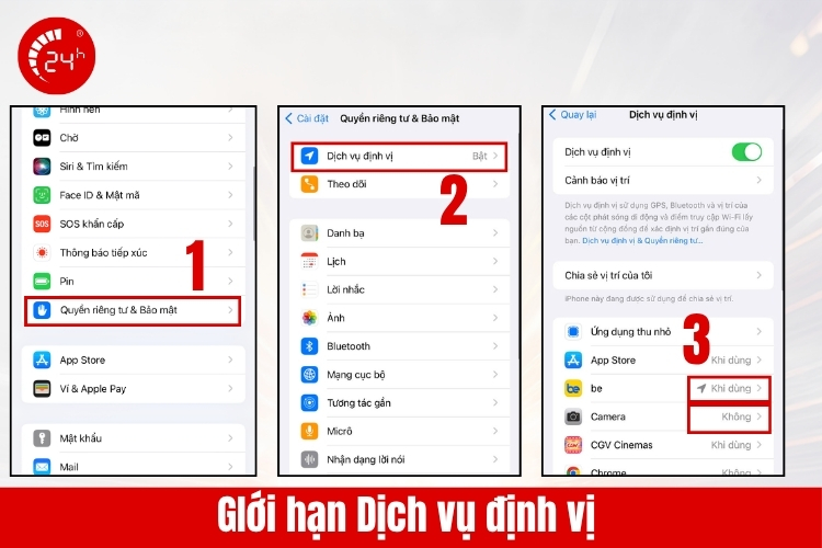 Giới hạn dịch vụ định vị tránh hao pin iPhone
