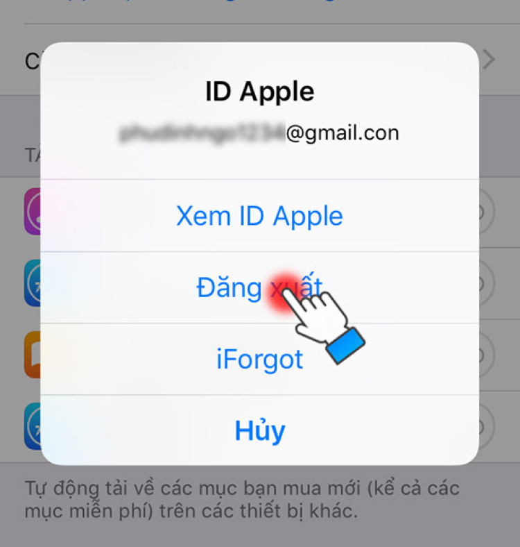 đăng xuất Apple ID và đăng nhập lại 