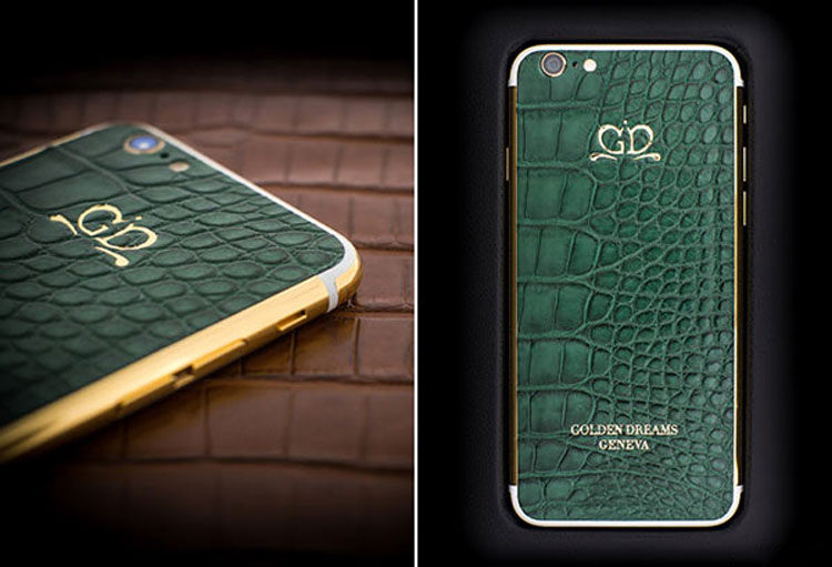 Phiên bản iPhone 6 được sử dụng chất liệu da cá sấu màu xanh lá đậm