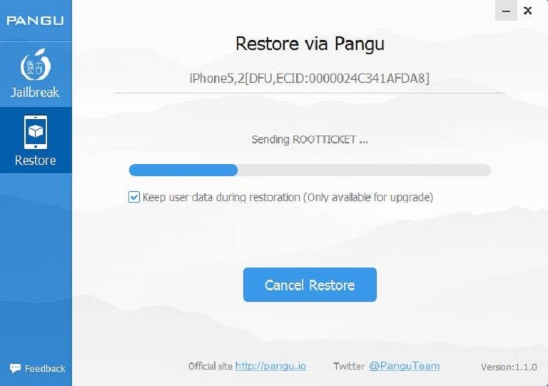 Hướng dẫn restore iPhone bằng Pangu không mất dữ liệu