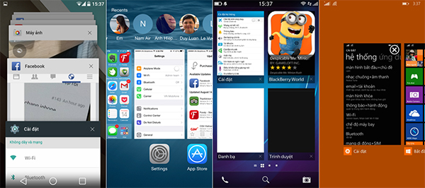 Khu vực đa nhiệm So sanh giao dien android - ios - bb10 - wp 8.1 hinh 5