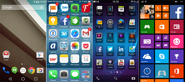So sánh giao diện Android - iOS - BB10 - WP 8.1 So sanh giao dien android - ios - bb10 - wp 8.1