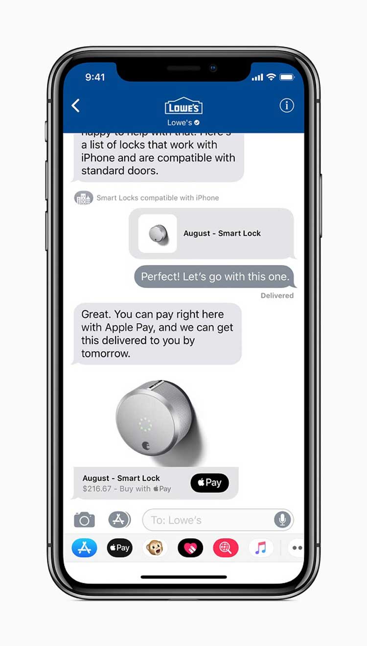 iphone X apple Business chat