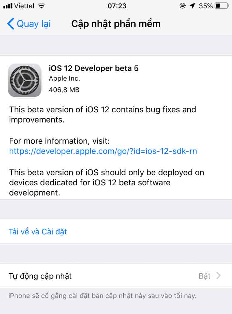 iOS 12 Beta 5 hinh 1