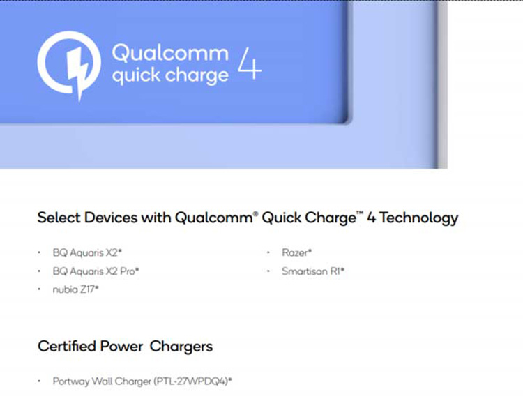 Qualcomm quick charge 4