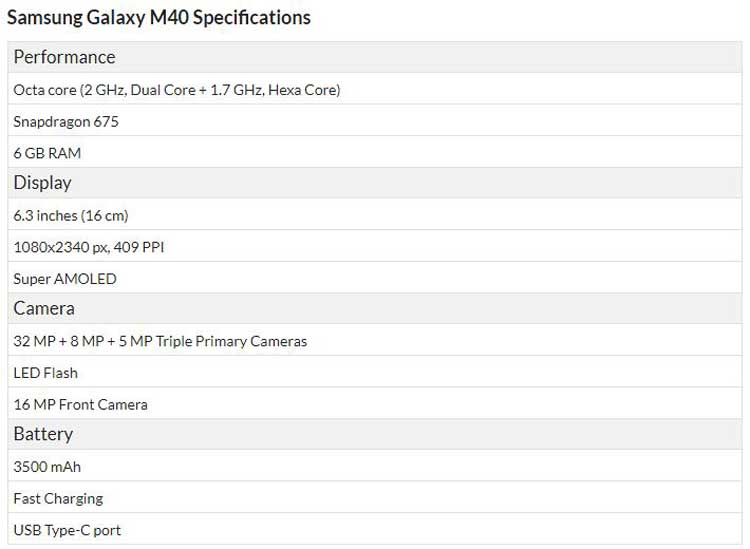 Bộ xử lý mạnh mẽ SD675 của Galaxy M40