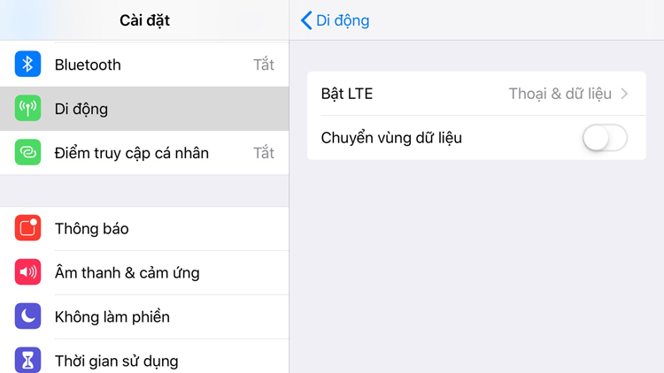 cách kiểm tra LTE trên iPhone