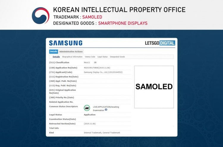 Samsung chính thức có bằng sáng chế SAMOLED