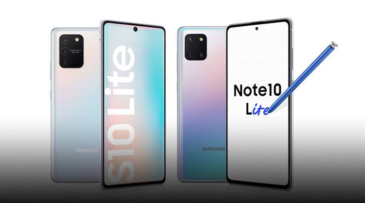 hai mẫu điện thoại mờ nhạt là S10 Lite và Note 10 Lite