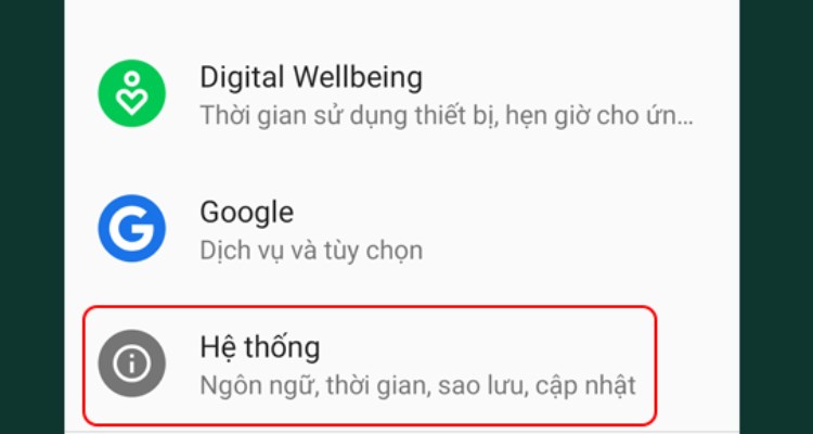 cài đặt hệ thống sửa lỗi Android không kết nối wifi