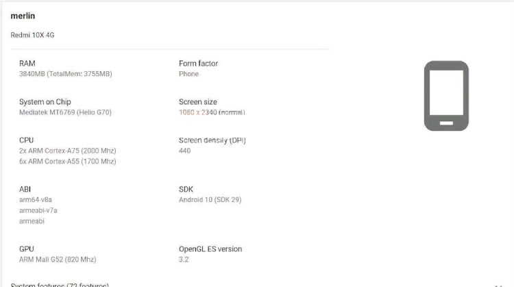 Thông số kỹ thuật của điện thoại Xiaomi Redmi 10X