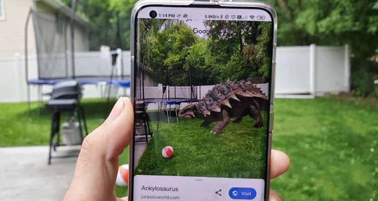 google tìm kiếm mang khủng long đến bên cạnh bạn