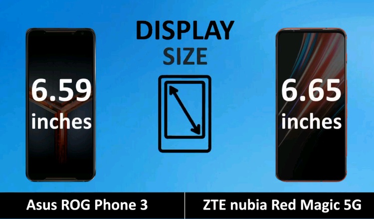 Kích cỡ màn hình của Asus ROG Phone 3 và Nubia Red Magic 5 không có sự chênh lệch đáng kể