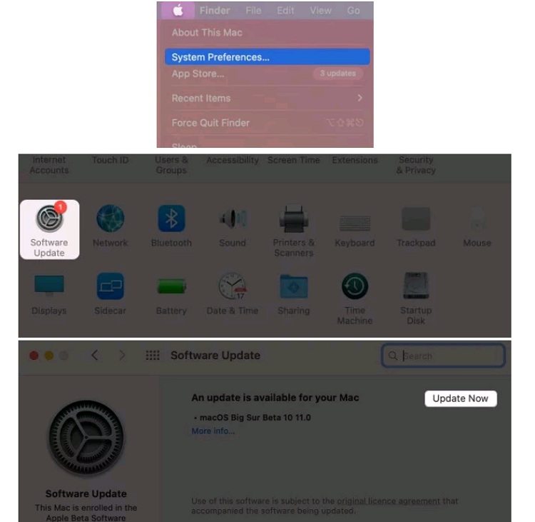 Cập nhật phần mềm là một trong những cách khắc phục lỗi Touch ID không hoạt động trên MacBook Pro điển hình mà bạn có thể thử nghiệm