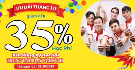 KHUYẾN HỌC THÁNG 10 - TRUNG TÂM 24H GIẢM ĐẾN 35% HỌC PHÍ 