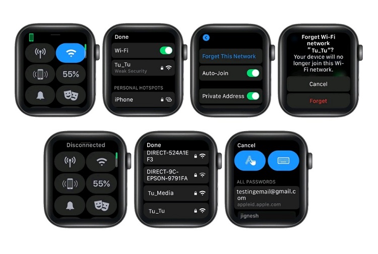 Các bước điều chỉnh quên mạng Wi-Fi trên Apple Watch