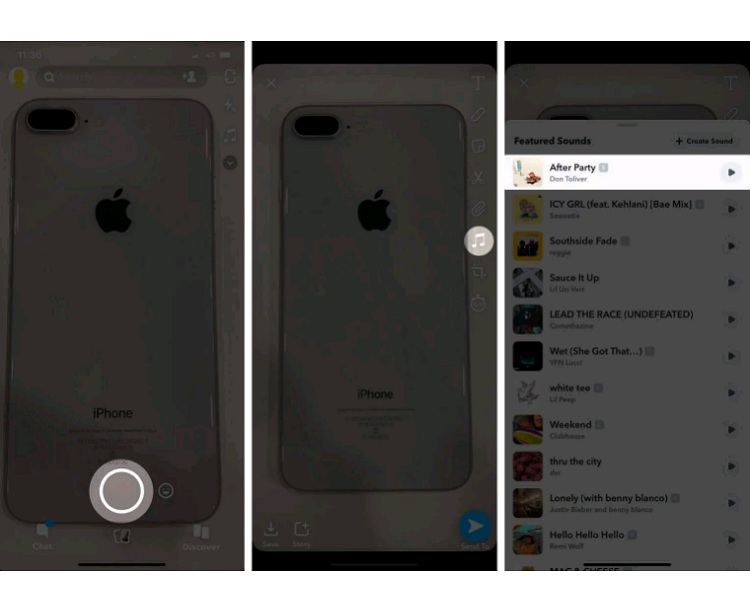 Các thao tác đầu tiên để bạn thêm nhạc vào Snapchat trên iPhone