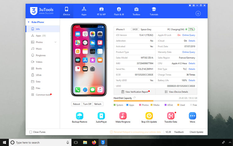Kiểm tra nguồn gốc bằng 3uTools