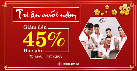 Học bổng siêu ưu đãi chào năm mới đến 45% học phí tại 24h